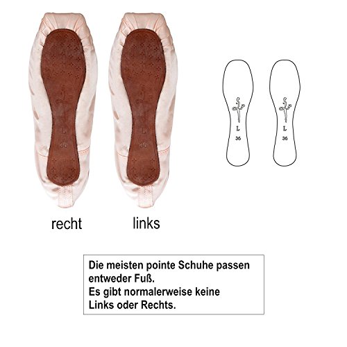 Spitzenschuhe Ballet für Mädchen/Damen in Rosa mit spitzenschuhe schooner und spitzenschuh (Bitte wählen Sie eine Größe mehr als üblich) - 3