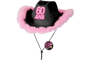 surprisez Cadeau avec chapeau anniversaire 60 ans noir et rose fuchsia (x1) REF/CHAG06N