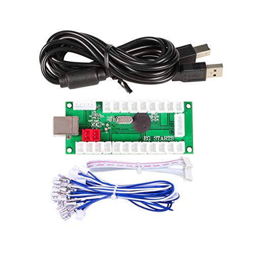 EG STARTS Zero Delay USB Encoder para PC Juegos Controller para Arcade Joystick Mame Jamma Parts (5Pin Joystick + Happ Push Buttons)