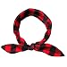 CHIC-CHIC 2pcs Kids Toddler Baby Girls Cute Headband Rabbit Ear Hair Bow Women Retro Stylish Wire Hair Band Scarf Wrap (Red Tartan)