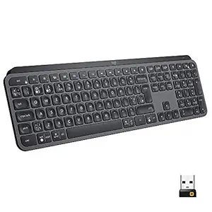 (Renewed) Logitech MX Keys Advanced Illuminated Wireless Keyboard, Bluetooth, Tactile Responsive Typing, Backlit Keys, USB-C, PC/Mac/Laptop, Windows/Linux/iOS/Android - Graphite Black