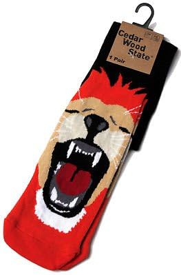 Mens / Ladies Lion Novelty Black &amp; Orange Socks UK Size 6-8