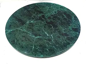 Trinkets Indian Handmade Green Marble Chakla 10 inch Green Marble Roti Maker For Kitchen Rolling Board Medium Size (10 inch) (Green Chakla)