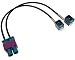 Produktbild Antennen Adapter Doppel Fakra Verteiler Audi Seat Skoda VW Stecker (M)2x (F)90°