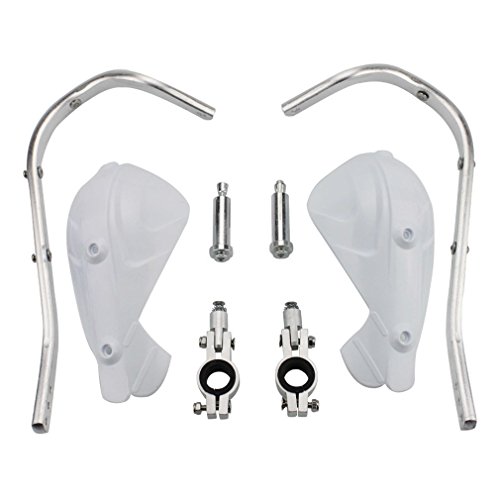 GOOFIT Paramanos Moto Enduro 22mm Universal Aluminio Acerbis Motocross Protecciones para Pit Bike ATV Quad Scooter Off-Road Ciclomotor Blanco