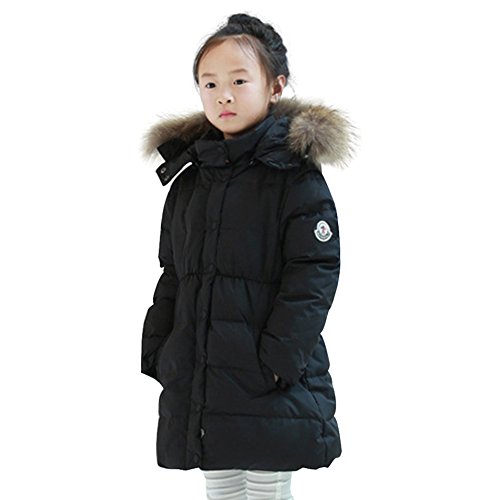 Daunenjacke Kinder Winterjacke mit Kapuze Daunenmantel Lang Mädchen ...