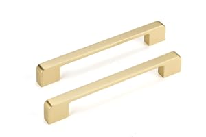 SYZOW Złote uchwyty do szafek kuchennych w złotym kolorze 160 mm, złote uchwyty do szafek kuchennych, 10 sztuk