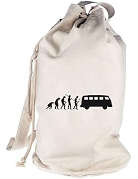 Shirtstreet24, EVOLUTION KULT BUS, bedruckter Seesack Umhängetasche Schultertasche Beutel Bag
