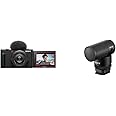 Sony Vlogging Bundle - Sony Vlog camera ZV-1F (Black) + Sony ECM-G1 Shotgun Microphone