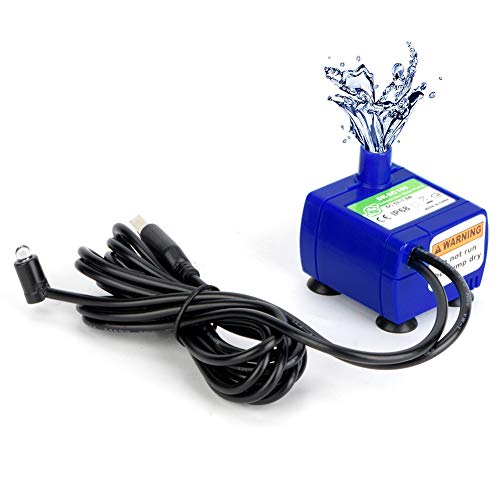 YOUTHINK Pompe à Eau Submersible pour Fontaine pour Animaux de Compagnie de 2,4 litres avec lumière LED avec câble d'alimentation de 5.9ft, Fontaine de Rechange pour Chat avec Pompe
