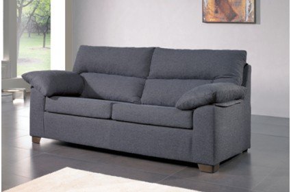 SHIITO Sofá Tres plazas diseño clásico. Color Gris.