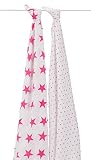 aden + anais 4029G Classic Swaddle, 2er pack, fluro pink