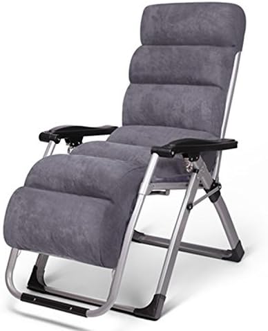 Loungers Folding Chairs Lunch Breaks Nap Bed With Cotton Lounger Pads Thicker Nap Chairs Office Beach Chair ( Color : Gray )