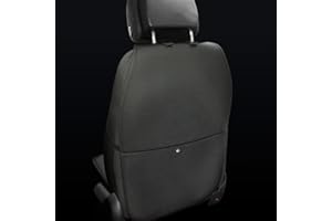 HONCENMAX Kick Mat Car Seat Back Protector Waterproof Easy to Clean Multifunctional Organizer Storage Bag Travel Accessory PU Leather [2 Pack] Black