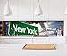 Produktbild Aufkleber Küchenrückwand New York Flugzeug Airport Schild Flug Folie selbstklebend Dekofolie Fliesen Möbelfolie Spritzschutz 22A815, Höhe x Länge:70cm x 200cm