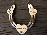  Hochzeit - echtes Hufeisen als Glücksbringer mit personalisierte Herzen, Hochzeitstag, Taufe.