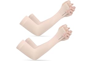 skytowards 2 Pares Mangas para Brazo Elásticas Mangas Brazo Manguitos Mangas de Protección UV Mangas Enfriamiento Transpirables Manga Protectora Solar para Deportes Ciclismo Mujeres y Hombres