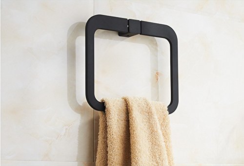 TGLOE Gummi-Malerei Matt Towel läuten schwarz einfache moderne Gummi Malerei Badezimmer hängen Handtuchring Matten - 2