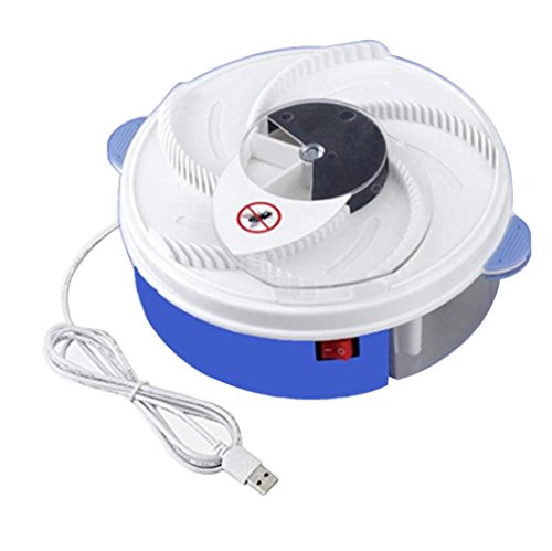 Preisvergleich Produktbild Elektrischer Insektenvernichter,Moskito Killer Elektrische Fliegenfallen-Gerät mit Trapping Food - White USB-Kabel Fliegen Pest Catcher für Home Kitchen (Blau)