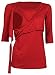 Happy Mama. Women's Maternity Nursing 2in1 Bolero Top Shirt 3/4 Sleeve. 458p (Crimson, UK 14)