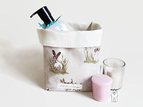 Rabbit Fabric Basket, Bunny Storage Basket, Makeup Organiser, Desk Organiser, Rustic Nursery Decor, Bedroom Storage, Old Flour House