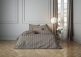 100% algodón (satén mako) MISTRAL Home Ropa de Cama satén Stripe Cinder Grey 80 x 80 + 155 x 220 cm (120037)