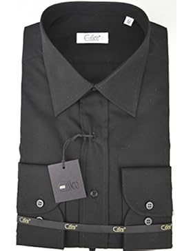 Camicia Uomo Nero Profondo Collo Italia Popeline - Cassera