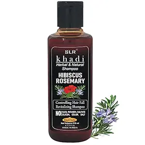 Khadi Hibiscus Rosemary Shampoo Organic Anti-hair Fall, SLS-Paraben free Shampoo -210 ml