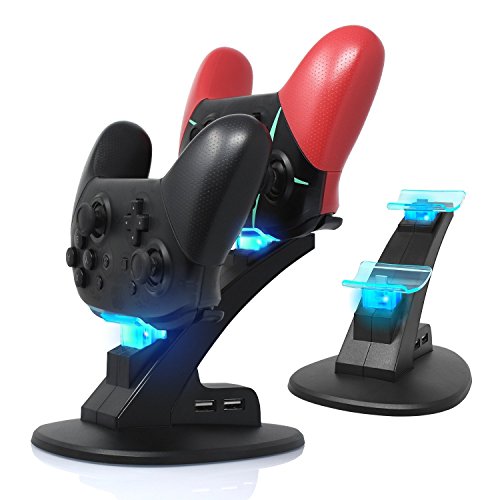 Preisvergleich Produktbild LUXACURY Nintendo Schalter Pro Controller Ständer Halter Schnell Controller Ladegerät Lade Docking Station Ständer für Nintendo Switch Pro Controller