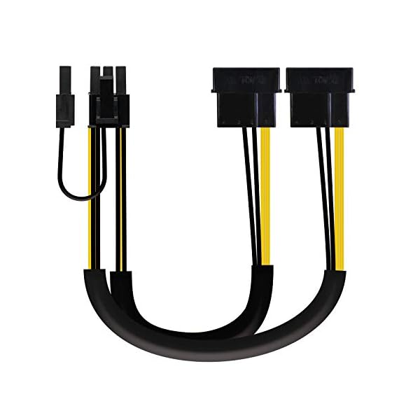 NANOCABLE 10.19.1201 - Cable de alimentación para Tarjeta gráfica 2xMOLEX 4pin/M a PCI-E(MOLEX 6+2pin)/M, 20cm - Image 3
