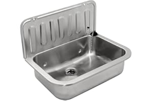 BADOSAN Ausgussbecken Edelstahl Wandmontage Waschbecken 367x495x325