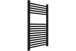 OGOMONDO Termoarredo Bagno scaldasalviette Acciaio radiatore calorifero termosifone Nero Opaco (H770xL500xI450 16 Tubi)