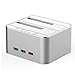 Produktbild Joylora USB 3.0 Externe Festplatten Dockingstation mit 3 Port, Aluminium Dual Bay HDD Docking Station für HDD/SSD/SSHD or 2.5 und 3.5 Zoll SATA III Offline