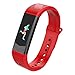 Produktbild FLY Farbbildschirm Smart Armband Schrittzähler Herzfrequenzmessung Blutdruck Übung Schlaf Gesundheit Uhr Alter Mann Läuft Unisex Intelligente Uhr (Farbe : Red)