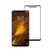 Produktbild GEEMEE für Xiaomi Pocophone F1 Panzerglas Schutzfolie Displayschutzfolie, 9H Filmhärte Gehärtetem Schutzglas, Fingerabdruck Anti Bubble (Schwarz)
