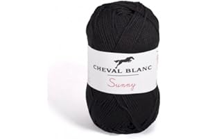 Laines Cheval Blanc - SUNNY fil à tricoter 100% coton 50g - Idéal pour le tricot été et tous vos loisirs créatifs
