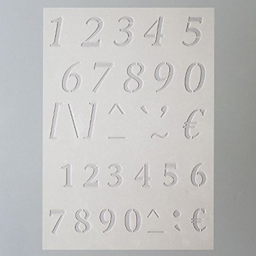 EFCO Zahlen plus-Zeichen Schablone in 34 Designs, Kunststoff, transparent, A5