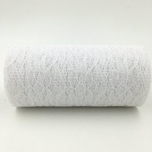 Allbusky Vintage Glitzer Spitze Rolle Tischläufer Tisch Aufsteller Stuhl, Spitze Band Spitze Bögen Tutu Röcke PEW Bögen für Chrismas Weihnachts Happy Birthday Festival Event Rustikal Stuhl Tisch Hochzeit Dekorationen DIY Geschenkpapier Geschenke Gastgeschenken 15,2 cm X 10 Yard - 2