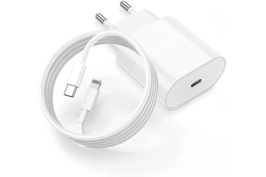 20W Fast Charging Adapter compatible with iPhone, USB-C, Includes 1M Cable