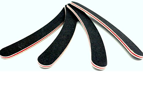 Palestren Black Boomerang File (100/180 grit) 10 Pack Double sided Curved Nail File - UK SELLER - Emery Board - FREE NEXT DAY UK 1ST CLASS POST
