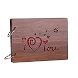 Sehaz Artworks I Love You Wooden Scrapbook Photo Album for Memorable Gift on Boyfriend Girlfriend Husband Wife Spouse Birthdays, Valentines Day, Anniversary, Monthsary for Couples