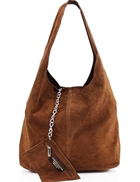 LeahWard Damen Echtes Leder Wildleder Umhängetaschen mit freiem Beutel Tasche große Größe Tasche für Frauen weiches...