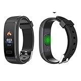Uhruolo Fitnessarmband mit Herzfrequenz,Fitness Armband mit Pulsmesser Wasserdicht IP67 Aktivit?Tstracker Pulsuhren Smartwatch Schrittz?Hler Armbanduhr Kompatibel mit iPhone Android Handy