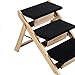 Produktbild Folding Pet Treppen 2-in1- Pet-treppen Hölzerne In 3 Schritten Pet Bett-leiter Schlafsofa Pet Ramp Anti-rutsch Vielseitige-schwarz 72x47x52cm(28x19x20inch)