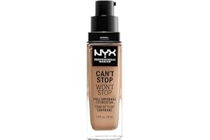 NYX Professional Makeup Base de maquillaje Can't Stop Won't Stop Full Coverage Foundation, Larga duración, Waterproof, Fórmula vegana, Acabado mate, Tono: Classic Tan