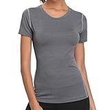 Die kurvenförmig geschnittene Taille sorgt für schlanke Passform, gibt dem T-Shirt eine schnittige, weiblichere Silhouette, um elegantes und sportliches Aussehen zu zeigen.