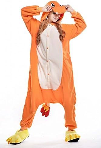 Women Men Adult Charmander Unisex Anime Christmas Halloween Carnival Cosplay Kigurumi Outfit Costume Onesies Pajamas Romper Clothing Piece suits
