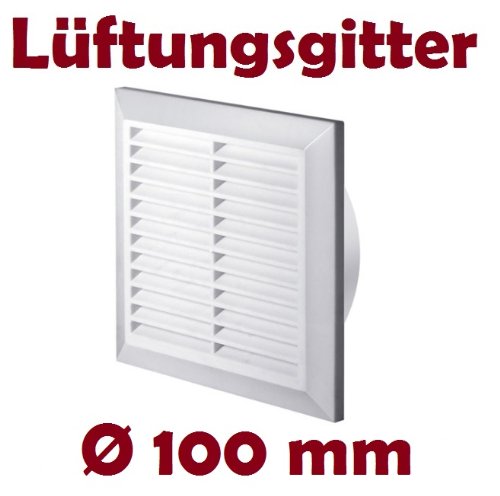 Lüftungsgitter Abschlussgitter Insektenschutz rund Ø 100 mm weiß ABS Gitter ein Produkt von MKK
