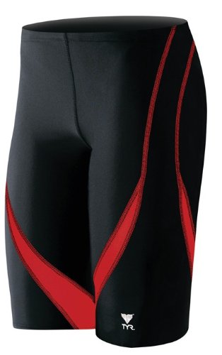 TYR Alliance Splice Jammer Swimsuit, Black/Red, Size 32