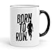 Produktbild Funtasstic Tasse Born to Run - Kaffeepott Kaffeebecher 375 ml, Farbe:schwarz